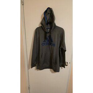 Adidas Hoodie Logo Sweatshirt Mens XL Fall Activewear Gym Workout Gray Athletic